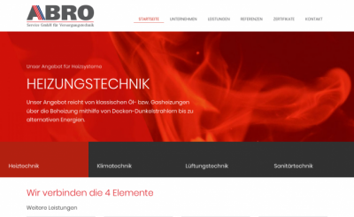 Website-Entwurf für die ABRO Servcie GmbH